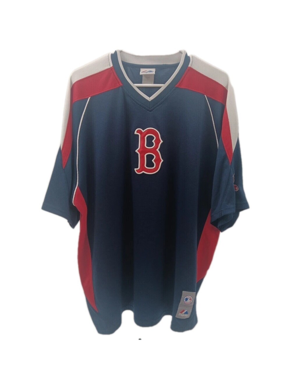 Majestic Boston Red Sox Jersey Mens XL Blue Embroiderd Pullover Vintage Baseball